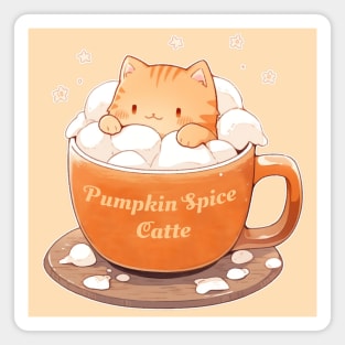 Pumkin Spice Latte Cat Magnet